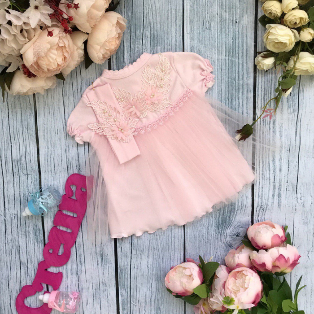 160 - К/Р. Платье с повязкой на голову,хлопок 100 % интерлок 74,80,86