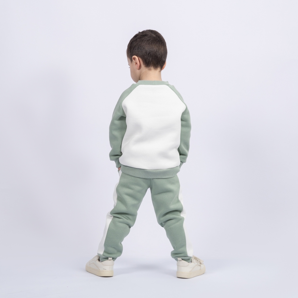 314-ОЛ. Свитшот + Штаны, олива, хлопок 65%, 35% ПЭ, 3-х нитка (начес) 98,104,110,116