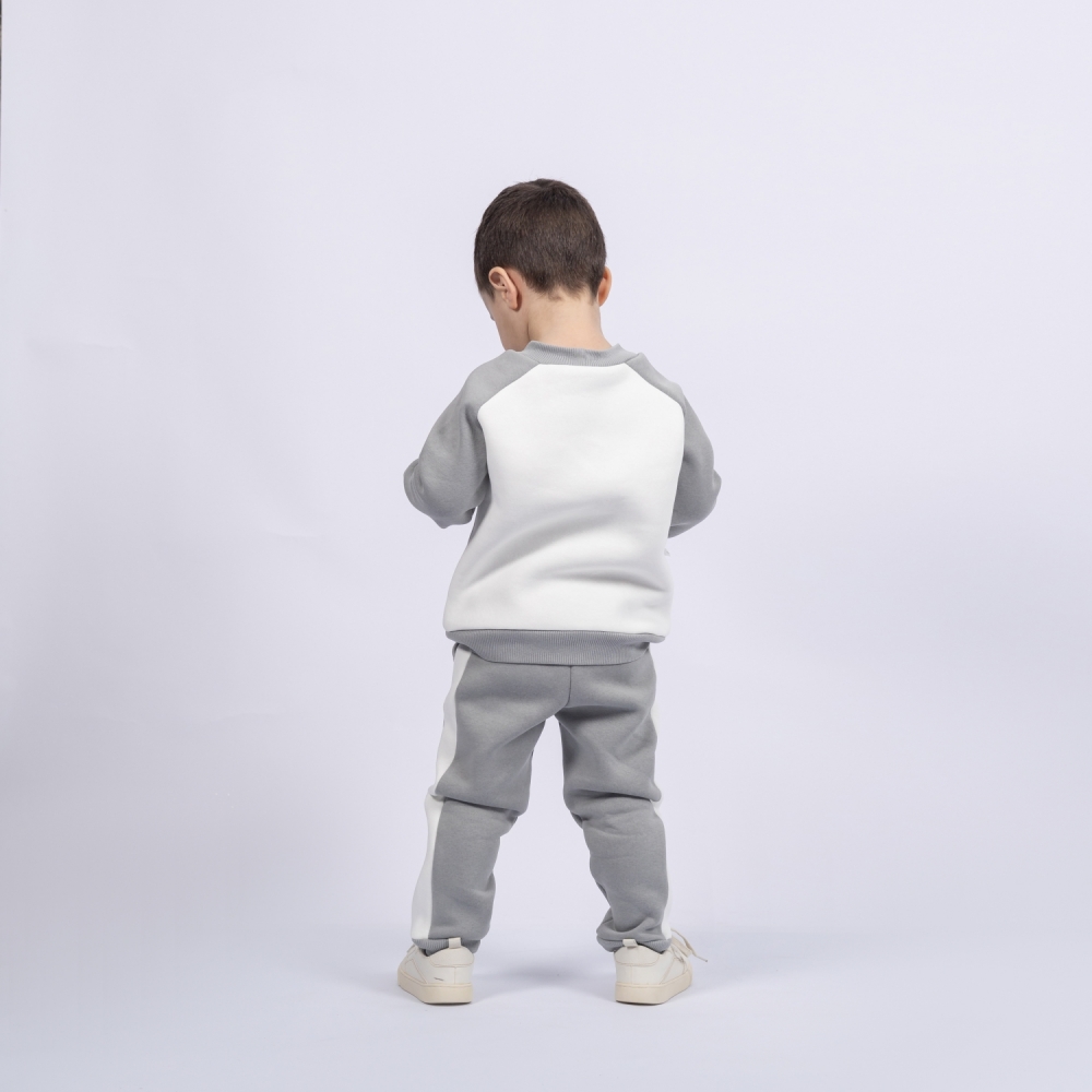 314-СЕР Свитшот + Штаны, серый, хлопок 65%, 35% ПЭ, 3-х нитка (начес) 80,86,92,98,104