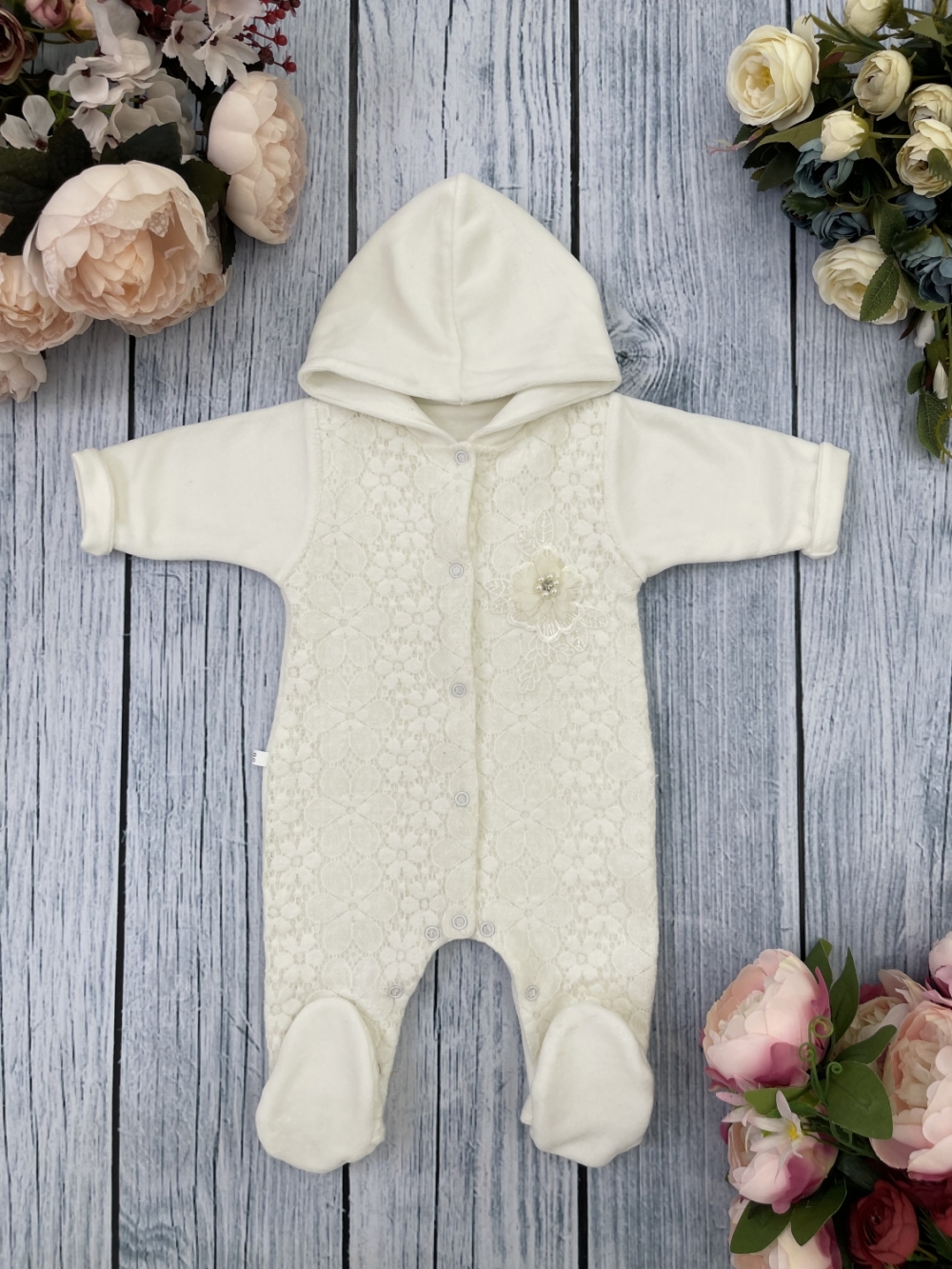 257. Комбинезон с капюшоном, 80 % хлопок, 20% ПЭ велюр с кулиркой