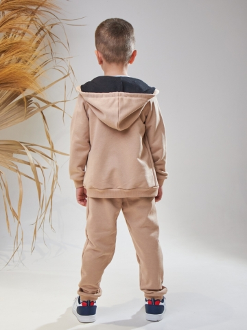 328-К. Костюм детский  на молнии, капучино хлопок 65%, 35% ПЭ, 3-х нитка без начеса 80,86,92