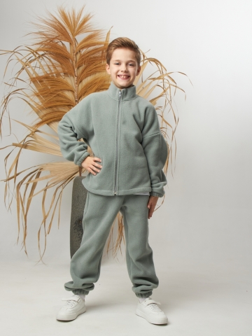 Купить оптом 331. Костюм детский (Брюки+Толстовка), оливковый, 100% полиэстер, р. 122,128,134,140 в Камышине