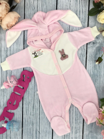 Купить оптом 212. Комбинезон с ушками, хлопок 80% велюр, 20%  ПЭ 62.68,74 в Камышине