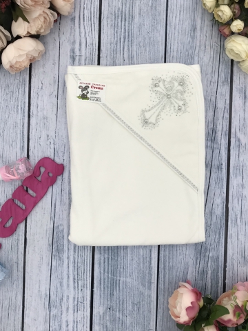 230. Крестильная пеленка, хлопок 100% Махра, Серебро