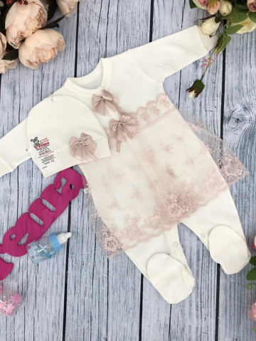 Купить оптом 258-П. Комбинезон с шапкой, хлопок 80% велюр 20% ПЭ, пудра в Камышине