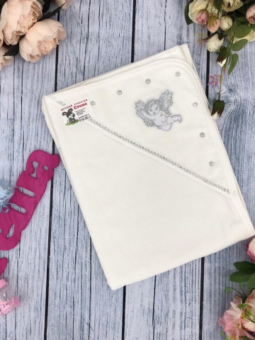 Купить оптом 266-С. Крестильная пеленка, хлопок 100% Махра, Серебро в Камышине