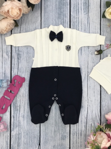 Купить оптом 273-Т.С. Комбинезон с шапкой, хлопок 100% интерлок, темно-синий 56,62 в Камышине