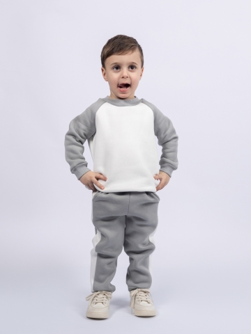314-СЕР Свитшот + Штаны, серый, хлопок 65%, 35% ПЭ, 3-х нитка (начес) 80,86,92,98,104