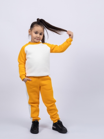 314-А. Свитшот + Штаны, апельсин, хлопок 65%, 35% ПЭ, 3-х нитка (начес) 98,104,110,116