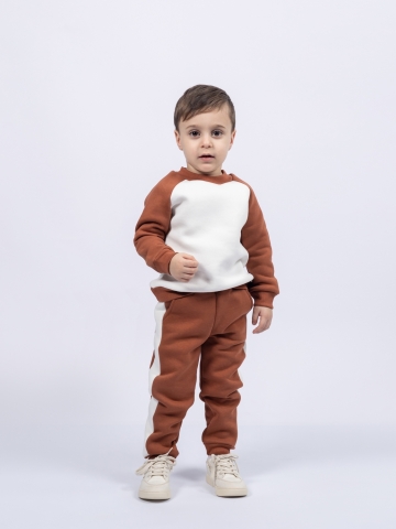 314-Ш. Свитшот + Штаны, шоколад, хлопок 65%, 35% ПЭ, 3-х нитка (начес) 80,86,92