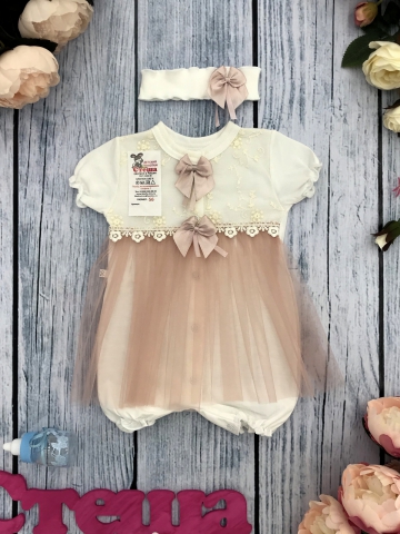 282-П. Песочник с повязкой, пудра 100% хлопок кулирка 56,62