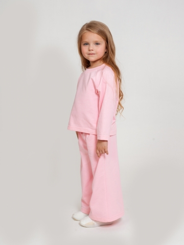 323-Р. Костюм детский Палаццо, розовый, хлопок 70%, 25% ПЭ, 5% лайкра, футер 2-х нитка без начеса, размеры 86,92,98,104,110,116