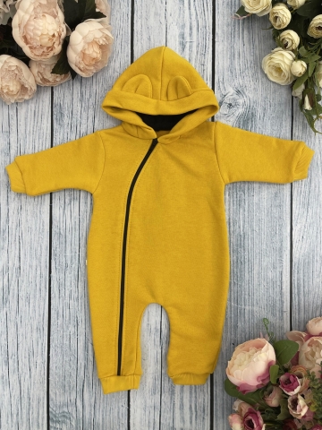 315-А. Комбинезон с капюшоном, хлопок 65%, 35% ПЭ, 3-х нитка без начеса + интерлок 62,68,74,80