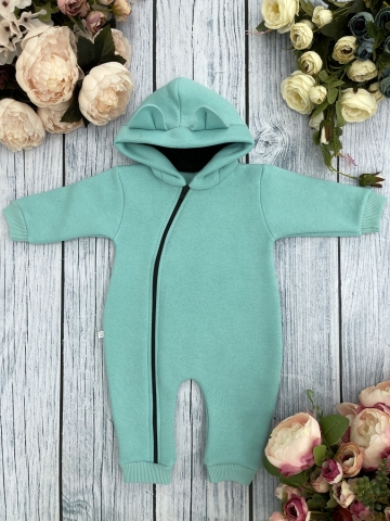 Купить оптом 308-Б. Комбинезон с капюшоном, хлопок 65%, 35% ПЭ, 3-х нитка с начесом + интерлок 62,68,74,80 в Камышине